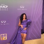Dominique Perry Instagram - We hear purple is color of royalty and Queen @dominquep is giving us just that! 💜👑✨ #NAACPImageAwards #BET