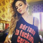 Drea de Matteo Instagram - T- shirts back in the GGB SHOP! LINK IN MY BIO! ⭐️💋⭐️ Fa La Fckn Laaaa! 🎄 **this is a men’s medium that I cut for all them dm’s asking! U gotta cut em yourself! ** @gangstergoddessbroadcast 🎄🎄🎄