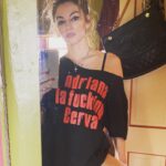 Drea de Matteo Instagram - T- shirts back in the GGB SHOP! LINK IN MY BIO! ⭐️💋⭐️ Fa La Fckn Laaaa! 🎄 **this is a men’s medium that I cut for all them dm’s asking! U gotta cut em yourself! ** @gangstergoddessbroadcast 🎄🎄🎄