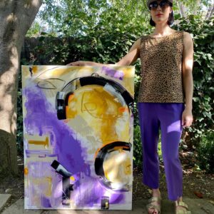 Drew Jacoby Instagram - PRINCE - 36x48 acrylic, oil pastel, charcoal on canvas.#art #prince #popart #purple #lilac #lavendar #yellow #originalart #abstractpainting #acrylicpainting #paintings #paintingoftheday #artforwardinteriors #homedecor #interiorescapism