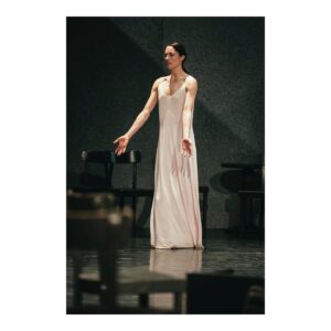 Drew Jacoby Instagram - Already 3 years ago. Performing in Pina Bausch’s Cafe Muller. Such a challenging role for me in so many surprising ways. I had to hold still, which I hate. 😂It was an honor to be a part of her legacy.  @tanztheaterwuppertal #pinabausch #cafémüller #dancetheater