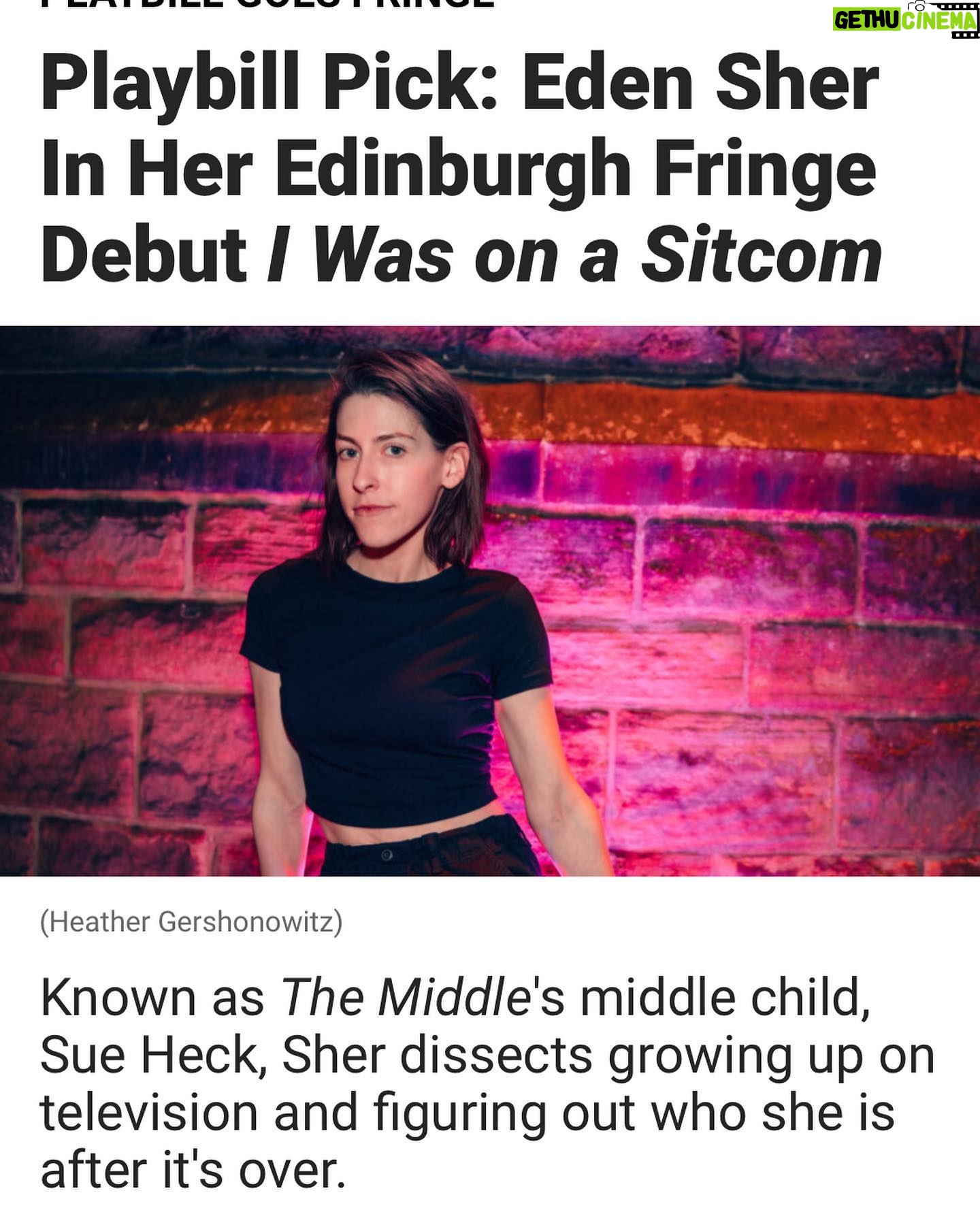 Eden Sher - 9.2K Likes - THANKS FOR PICKIN ME, @playbill!! Thx for coming out and letting me share!!! @chromeplatedgirl @heathergershonowitz #iwasonasitcom