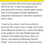Eden Sher Instagram – THANKS FOR PICKIN ME, @playbill!! Thx for coming out and letting me share!!! @chromeplatedgirl @heathergershonowitz #iwasonasitcom