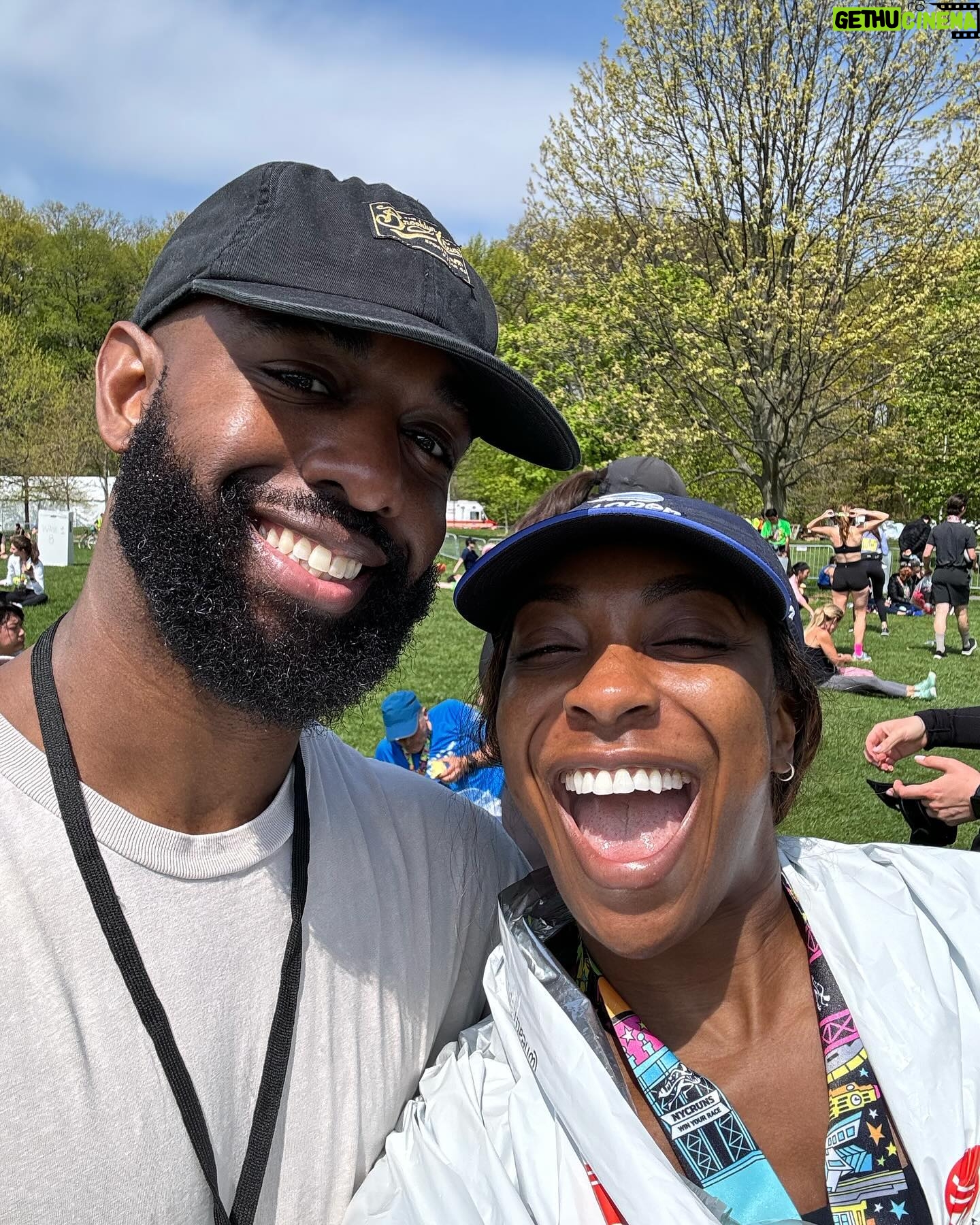 Ego Nwodim Instagram - I never thought I’d say this, but…I ran a half marathon!!!! On Sunday. In Brooklyn. And I ran it in less time than I’d hoped to 🙏🏾🥰 What a ride (I WISH it was a damn ride)! I’ve never been a runner, except that one time I spur of the moment raced Gary Richardson at 2 am at an SNL after party in heels and smoked him (last slide 😮💨). I’m so very grateful to my coach @kimberly.yee_ who was the perfect dreamy combo of soothing and challenging, and trained me over the last 7 weeks while I worked and traveled and got sick and injured and everything in between. She even ran the last 4 miles with me like a lil angel. My good sis @ashleighcrystal said I wouldn’t do it unless there was cake waiting for me at the finish line, “…and I took that personally.” 13.1 miles and there was no cake waiting for me at the finish line BUT my favorite song of all time “Salt Shaker” by the Ying Yang Twins happened to be playing as I crossed and that felt just as special ✨🤌🏾 I have the best friends who rooted for me, brought safety pins for my bib to me at 6 am, sent cupcakes and flowers, and offered an abundance of love. I did it and pretty sure I won’t be doing it again! To all the runners out there, yall crazy for that!!! 😘❤️
