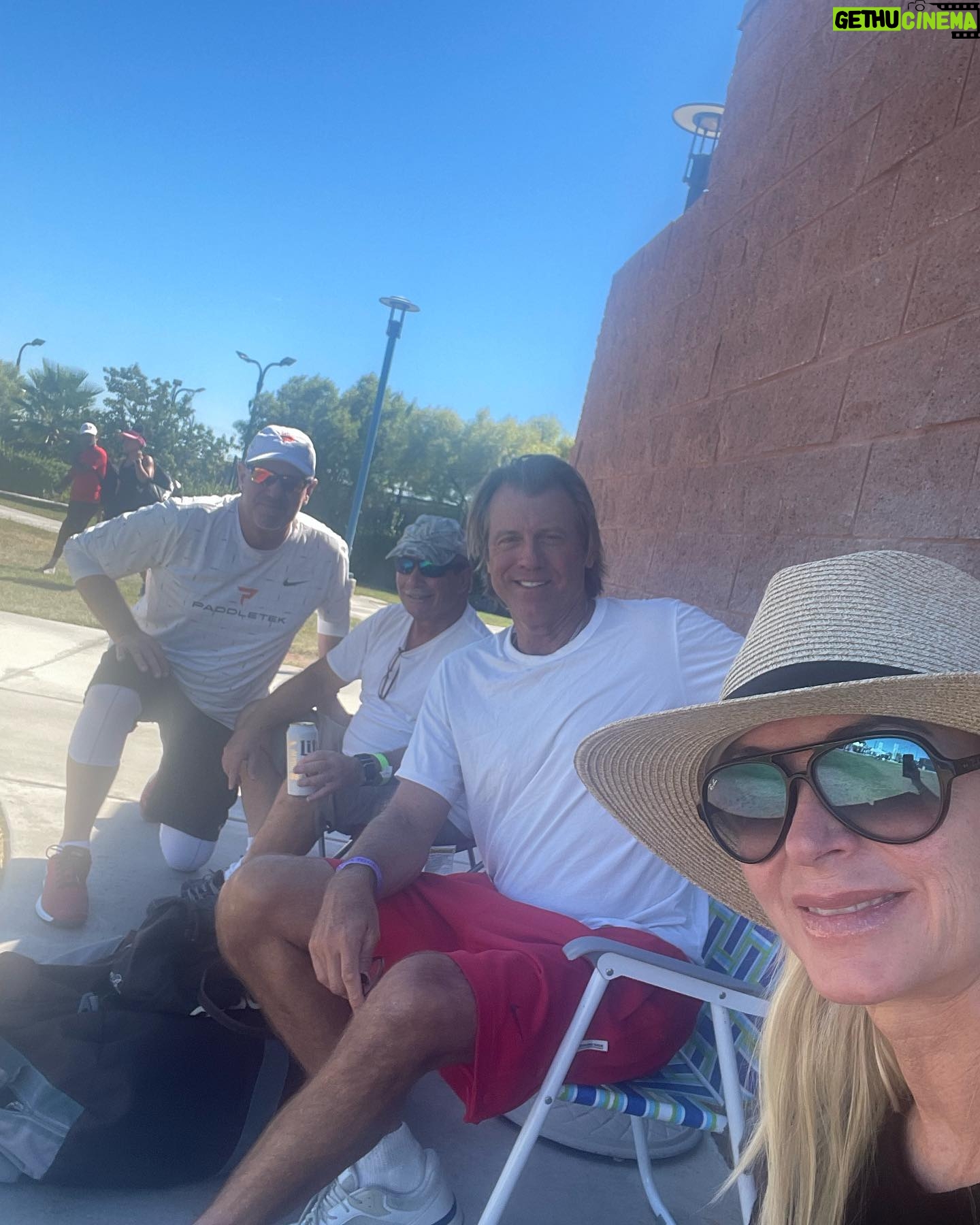 Eileen Davidson Van Patten Instagram - Pickleballing Vegas style! @ppatour @vince_van_patten and his partner Darren Goldberg still in it!!!