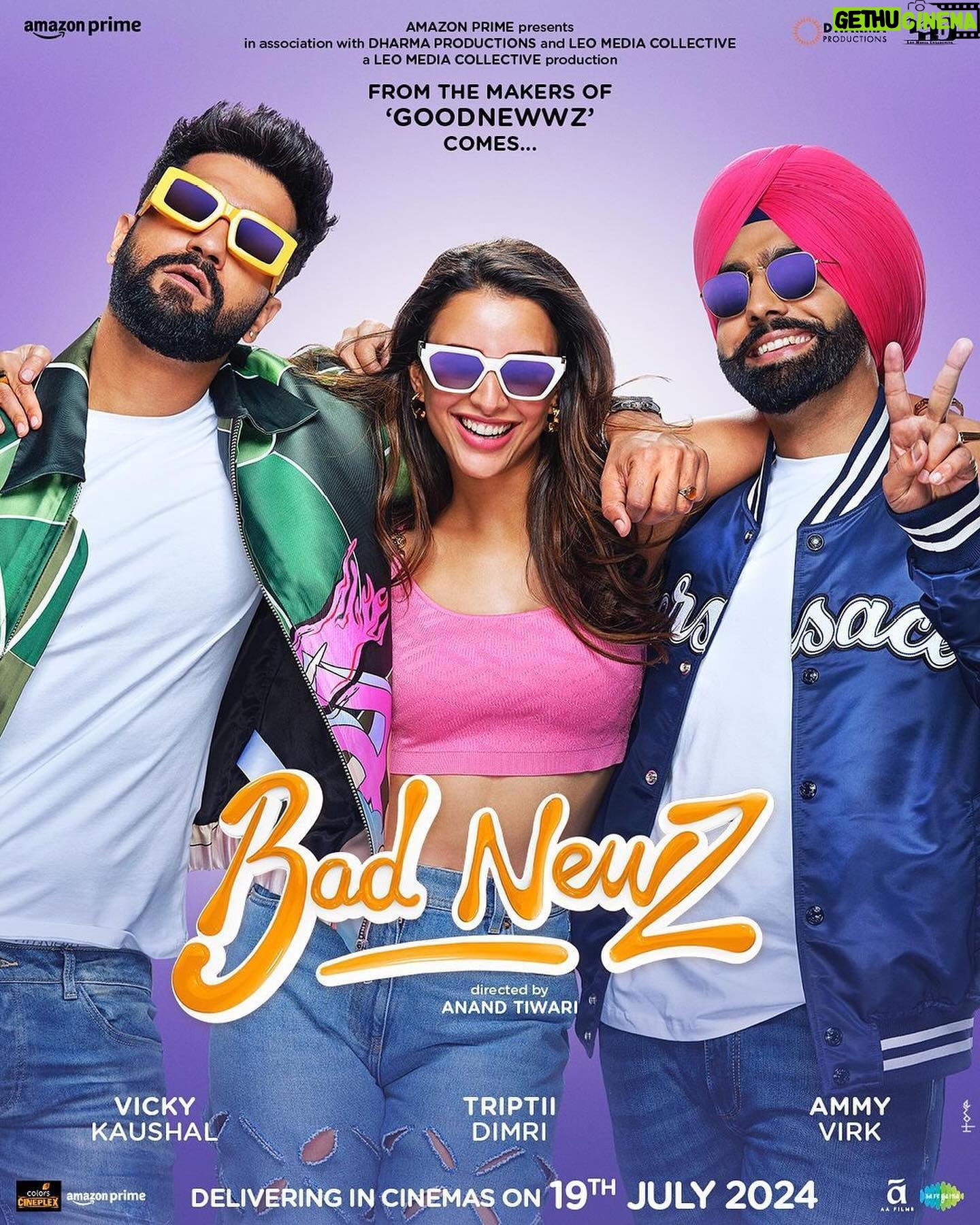 Eka Lakhani Instagram - Good times with the #BadNewz team! 💜 Costume Styling for Publicity Design by #TeamE. Sending love.. can’t wait for this onee ! @vickykaushal09 @tripti_dimri @ammyvirk @anandntiwari @bindraamritpal @karanjohar @apoorva1972 Style team: @shivani.saboo @itsfatimabaluch @nandini._.khetan @theradhikadhanuka @mayuri_srivastava #vickykaushal #triptidimri #ammyvirk #styledbyeka