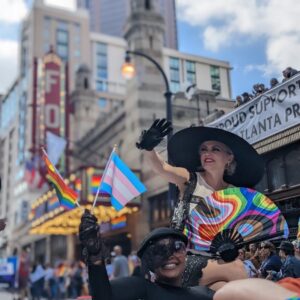 Elaine Hendrix Instagram - ATL PRIDE weekend was EPIC! We celebrated the unique, worthy, lovable beauty of people being who they truly are. It was safe. It was fun. And it was PROUD. Thank you @micahmccain & @steveniga for making this incredible memory happen for myself and my friends. YOU are loved. ❤️🧡💛💚💙💜 #AtlantaPride