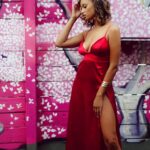 Elarica Johnson Instagram - LADY IN RED💋 Every year I wear something red on my birthday. (Fav colour) This week I turned a year older and thought F it!! time to pull out the sexy silk. Really though, I feel so blessed🙏🏽 We have one chance at this thing called #LIFE. Grab it with both hands and run 🏃🏾Meet me on the life track.. I'll race you😋 #thankfull for all the #birthday messages and #love ❤❤❤❤