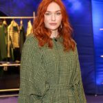 Eleanor Tomlinson Instagram - What fun last night with Burberry turning Harrods Knight Blue. Congratulations Daniel Lee! 💙 @burberry @burberry_daniel.lee @harrods • Styled by @rebeccacorbinmurray in @burberry • Makeup @victoriabond007 • Hair @lukepluckrose • @vrwpublicity