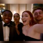 Eleanor Tomlinson Instagram - Just a moment for the look… Stella 🖤 @stellamccartney @rebeccacorbinmurray @victoriabond007 @pauljoneshair @vrwpublicity 📸 @sofi.adams.photo Swipe for some Outlaws love ♥️👉🏻