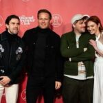 Eleanor Tomlinson Instagram - What a night celebrating The Couple Next Door with my favourite people ♥️ Thank you @filmfestivaloostende for having us and honouring @samheughan and I with a star on your promenade! As always, thank you to our wonderful crew who made TCND one of the best experiences yet, and last but definitely not least, thank you to you gorgeous fans for showing us such love ♥️ • Styled by @rebeccacorbinmurray in @giambattistavalliparis @jimmychoo @vaara_studio @vraiofficial & @shoptheirishtwin @filippa_k @louboutinworld @ananyafinejewellery • Hair and Makeup by @michelle_beeckman_makeup