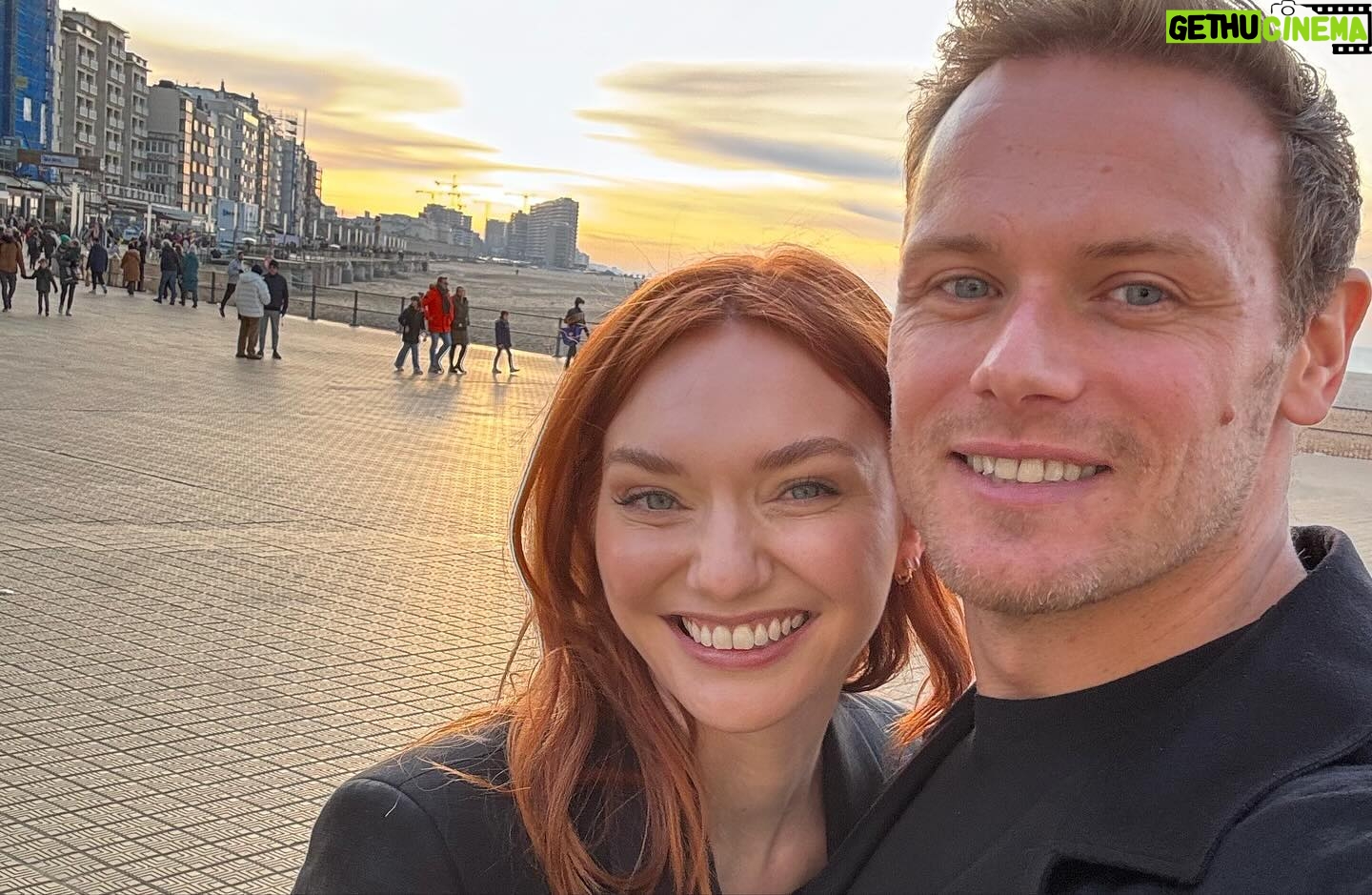 Eleanor Tomlinson Instagram - What a night celebrating The Couple Next Door with my favourite people ♥️ Thank you @filmfestivaloostende for having us and honouring @samheughan and I with a star on your promenade! As always, thank you to our wonderful crew who made TCND one of the best experiences yet, and last but definitely not least, thank you to you gorgeous fans for showing us such love ♥️ • Styled by @rebeccacorbinmurray in @giambattistavalliparis @jimmychoo @vaara_studio @vraiofficial & @shoptheirishtwin @filippa_k @louboutinworld @ananyafinejewellery • Hair and Makeup by @michelle_beeckman_makeup