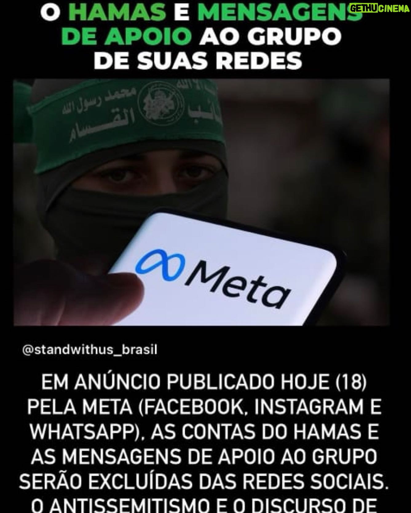 Eliana Guttman Instagram - Só os cegos ou os ignorantes ou os seus iguais apoiam o Hamas. AM ISRAEL CHAI! Bravo Meta!