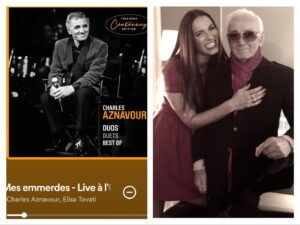 Elisa Tovati Instagram - Je suis profondément honorée et touchée d’être présente sur l’album « Charles Aznavour: Duos ». 🌟 C’est une des plus belles collaborations de ma vie, et l’album est sorti il y a quelques jours.

Partager une chanson avec la légende qu’est Charles Aznavour, c’est comme toucher une étoile... sauf que celle-ci chante avec une voix inoubliable. 🎶✨

Merci infiniment à monsieur Aznavour et à tous ceux qui ont rendu cette merveille possible il y a quelques années .💫

#CharlesAznavour #Duos #BestOf #Émotion #Musique #Légende #Gratitude