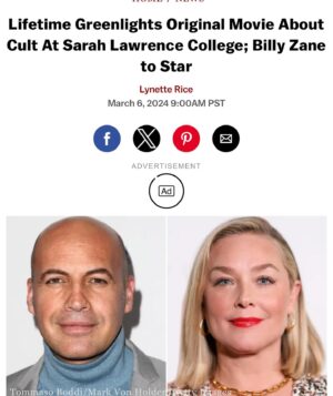 Elisabeth Röhm Instagram - So happy to finally be able to announce this project! We’ve been working on it for quite some time, and I’m thrilled that the brilliant @billyzane will star in this very important story about the devastating acts of Larry Ray and the Sarah Lawrence College scandal. 
Couldn’t have a better partner and more brave actor than BZ.
And thank you so much to @lifetimetv @lifetimetvpr for your continued support and commitment in telling these difficult stories and shining light on complex and important subjects. 
So pleased to be producing with Stephen Tolkin and Howard Braunstien & @dan_abrams @lawandcrime 
#tv #tvmovies #rippedfromtheheadlines #larryray

https://deadline.com/2024/03/lifetime-greenlights-original-movie-about-cult-at-sarah-lawrence-college-billy-zane-to-star-1235846959/amp/