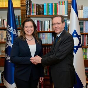 Elise Stefanik Instagram - It was an honor to meet with Israeli President @isaacherzog today. 

When he visited the United States last year to deliver a historic joint address to Congress, President Herzog shared a message of allyship and the close bond between our nations. 

Today I’m in Israel during one of its darkest periods in history to share a message of our own: the United States must always stand with Israel.