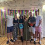 Elisha Applebaum Instagram - For my last couple of birthdays I have organised a mini festival for my wonderful friends and family. This year involved foraging, slip and slides, dancing, games, silent disco in the woods and sooo much food ! Here’s a snippet of this years APPLEFEST 2023 - The G.O.A.T era 🐐