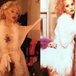 Elizabeth Berkley Instagram - SHOWGIRLS 👯‍♀️This past week, the magical @arianagrande recreated my #Nomi for #halloween with all the love and attention to detail that only an artist with her heart and creative genius could do. I adore you, @arianagrande and love how you and @lizgillz had fun with #nomiandcrystal in a way that only you two could. When you are from #differentplaces you have to watch your back because when you are wearing @versace #versayce #theresalwayssomeoneyoungerandhungriercomingdownthestairsafteryou 🌋😝🥰❤️🔥🌟🎬 Always grateful to the genius @byellenm for creating the most incredible looks for Nomi. @davidcraigforrest for visionary makeup and #marieangeripka for hair magic Your creative team is genius too: @manthony783 💄#halloween