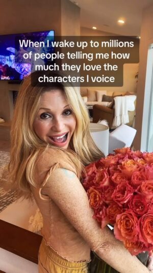 Elizabeth Daily Instagram - These flowers are for YOU 🥰 I love everyone who has ever listened to one of my crazy characters 🤪🥹🩷 Which one has been your favorite??? #voiceactor #rugrats #Buttercup