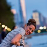 Elizabeth Rodriguez Instagram - This picture was taken by my dear friend and kick ass photographer @mikiodo sometime last year. We were walking on the Hudson River after eating tacos at Chelsea Market and catching a magical sunset. I like this picture. Please stay safe. #nyc #ilovenewyork #freedomtower #home #photography #friends #love #tbt #throwback #natural