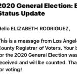 Elizabeth Rodriguez Instagram - I need to share this journey with you all. I’m currently not in CA (where I am a resident) so a friend FedEx my voting package to me. I was very concerned that it wouldn’t get back to CA promptly so I Fed Ex it to another friend “overnight” so that she would put it in a ‘Drop Off Box’. I checked in with her and asked if she had received the package. She had received a notification that it was delivered but she hadn’t gotten her mail. I was trying not to push her to get it ,as she was doing me a favor ( to her defense, she has done me many favors and she has been insanely busy and overworked) but I was freaking out inside. I texted her again with a “friendly reminder” the next day. Then this past Monday my biggest fear happened. MAIL HAD BEEN TAKEN FROM HER BUILDING. When we spoke she was stressed out , spending all morning trying to find it and figure out next steps. My ballot was found in the street and had been tampered with. I hung up in a Total Panic , started researching and spoke to someone in Sacramento that said it was too late to have another sent and gave me another number that got me no where. I started to look for a flight back to LA so I could vote in person. I became really emotional and could not stop crying. It triggered a lot for me as a Latina woman from a broken, lower working class home,around people that were convinced they had no power. I NEEDED to be part of this election more than anyone before. I spoke to her again about an hour later and She had spoken to someone at a voter’s registration office that told her as long as my signature matched (luckily that part of envelope was intact!), she could put it into another envelope and drop into “Drop Box”. I have been distressed all week about this but I woke up to an email that said “IT WAS RECEIVED AND WILL BE COUNTED” #VOTE #vota #BLM #shesepuede #latina #latinx #voteforchange #integrity #votehimout #thefuture