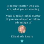 Elizabeth Smart Instagram - So pleased to do this mini collab with @elizabeth_smart_official to remind you that sexual violence is about power, not seduction. Rather than simply handing people (especially women) a laundry list of things they “should” and “shouldn’t” do, we need to dig deeper and address the root of the rampant sexual violence we see in our society. This is not to say that safety precautions aren’t necessary–they are, especially given that the culture of a society doesn’t change overnight. However, it’s crucial to keep in mind that the list of do’s and don’ts can literally go on forever and it’s impossible to do all of them – beyond that, there is no one sure way to prevent sexual violence given that it’s motivated by a person’s desire to control another human being. TL;DR : The burden of sexual violence prevention needs to be shifted from the (potential) victims/survivors to the (potential) perps, most of whom are men. #sexualviolence #sexualassault #rape #endrapeculture #victimblaming #believesurvivors