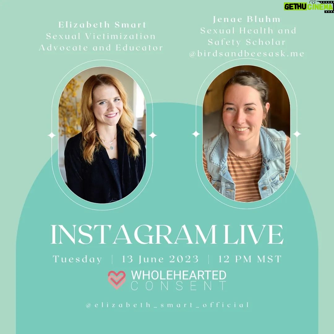 Elizabeth Smart Instagram - Now that most schools are out, I want to offer everyone a free educational opportunity. I'm going to be hosting five Instagram Lives next week. Check out our presenters and the times we'll be going live.