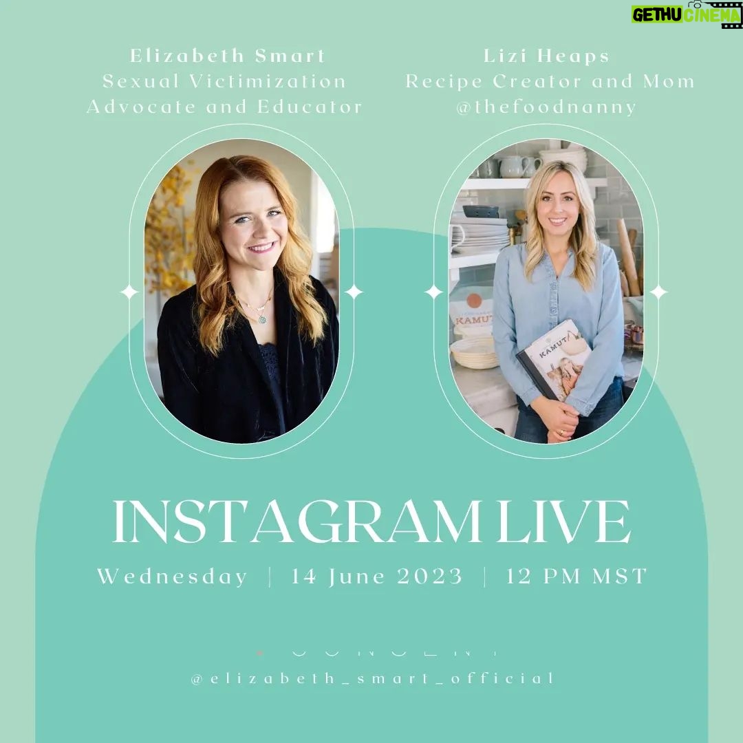 Elizabeth Smart Instagram - Now that most schools are out, I want to offer everyone a free educational opportunity. I'm going to be hosting five Instagram Lives next week. Check out our presenters and the times we'll be going live.