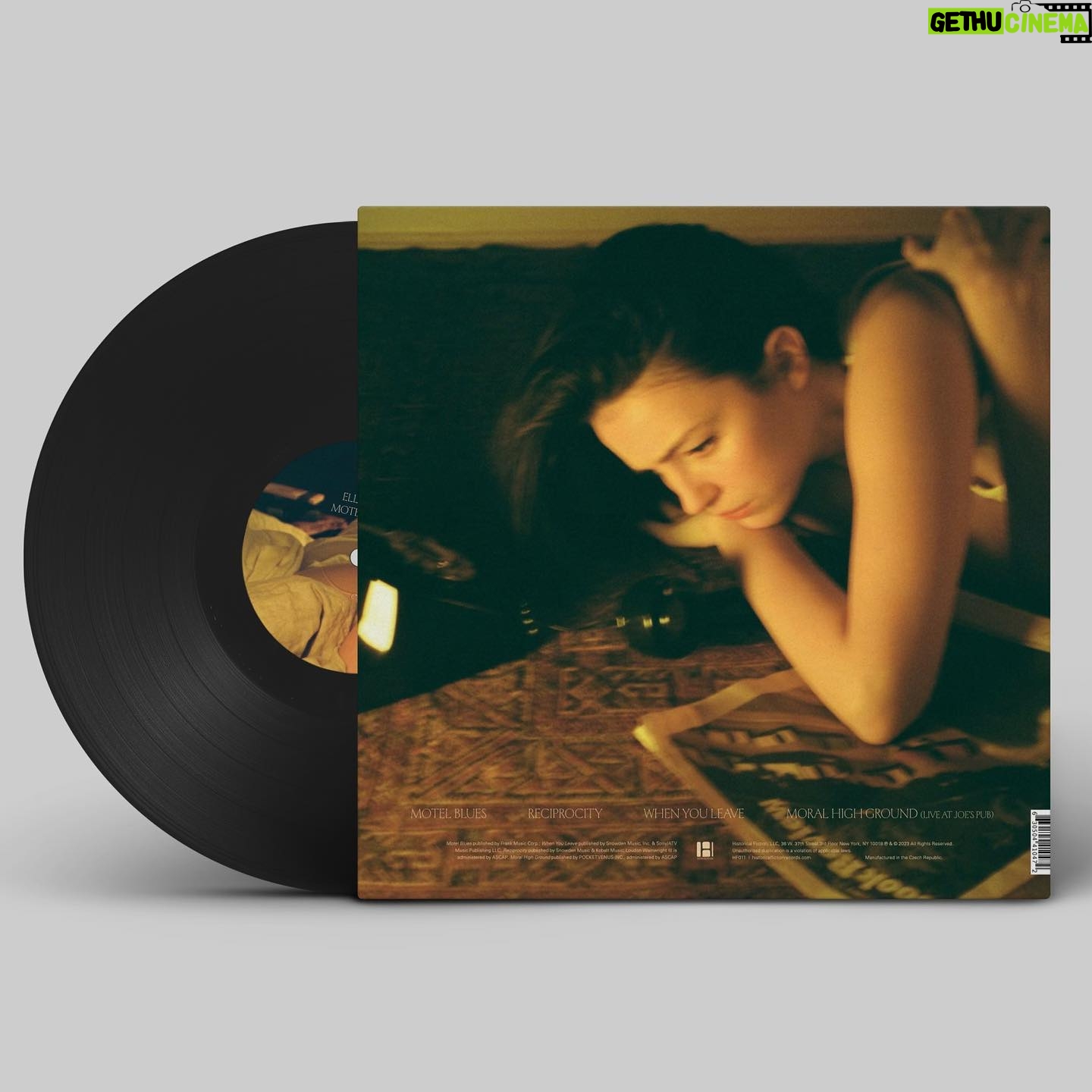 Ella Hunt Instagram - mum!!! that’s me on a vinyl mum!!!!! motel blues limited edition vinyl (!!!) avail to buy now on bandcamp 😭 (this is the most pinch me moment to date) link in bio to buy 🥹 it’s a v limited edition of 200 so go quickly 🐞 w a special bonus track moral high ground live at joe’s pub ❤️🐞 thank you everyone who helped make this happen @histficrecs @fritzmyers @stevesalad @olivianikkanen @dmstith @tingalayo