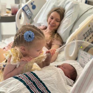 Elle Evans Instagram - We are so pleased to announce the arrival of our new baby angel boy 
💙George Julien-Wade Bellamy🩵 
Born on Sunday May 12, 2024. The most special blessing born on Mother’s Day & what would’ve been my late Mother’s 60th birthday. Named after Matt’s Dad George, my Mom Julie, and my cowboy dad Billy Wade Evans. He arrived healthy, happy, and handsome as ever!!! We are obsessed & basking in newborn heavenly bliss!!! I am recovering well and he has already settled into such a nice routine. So grateful to my wonderfully perfect husband @mattbellamy for being so supportive & by my side every step of the way! It’s an honor to bring another brilliant Bellamy into existence!