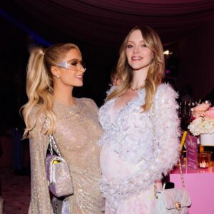 Elle Evans Instagram - The Queen P did it again with another epic birthday party! I’m only out with this baby bump on special occasions & this was one of them! I’m too in the moment to capture anything but highlights include: @finneas coming up to @mattbellamy & saying how much of a musical inspiration he’s been, rubbing baby bumps with @siamusic, running into an icon & old friend from the past @elliegoulding, locking eyes w/ @anyataylorjoy, handstand party tricks by @gigigorgeous, and @theestallion helping me get confetti out of my hair 🤪 I’m not usually such a fkn name dropper but it was just all too much!!! Happy Birthday @parishilton you jaw dropper show stopper!! 14 years of friends 4ever #iconsonly #sliving