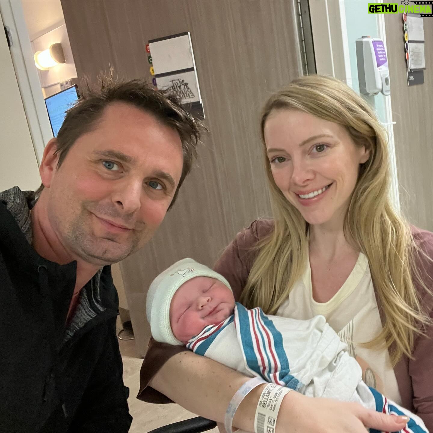 Elle Evans - 31K Likes - We are so pleased to announce the arrival of our new baby angel boy
💙George Julien-Wade Bellamy🩵
Born on Sunday May 12, 2024. The most special blessing born on Mother’s Day & what would’ve been my late Mother’s 60th birthday. Named after Matt’s Dad George, my Mom Julie, and my cowboy dad Billy Wade Evans. He arrived healthy, happy, and handsome as ever!!! We are obsessed & basking in newborn heavenly bliss!!! I am recovering well and he has already settled into such a nice routine. So grateful to my wonderfully perfect husband @mattbellamy for being so supportive & by my side every step of the way! It’s an honor to bring another brilliant Bellamy into existence!