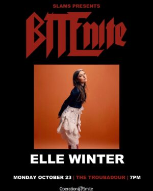 Elle Winter Instagram - LA!! So excited to perform at the Troubadour 10/23! Ticket link in my story! All proceeds go to @operationsmile ❤️