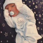 Elle Fowler Instagram - James Alexander Goot was born on June 21, 2018. 6 pounds, 11 oz, 18 inches long, blonde hair and blue eyes - my little love bug! He is swimming in his newborn sized clothing 😍 How perfect is this blanket? Mama Goot made it for him and he loves it. (Picture by Blair!) #EllexBaby