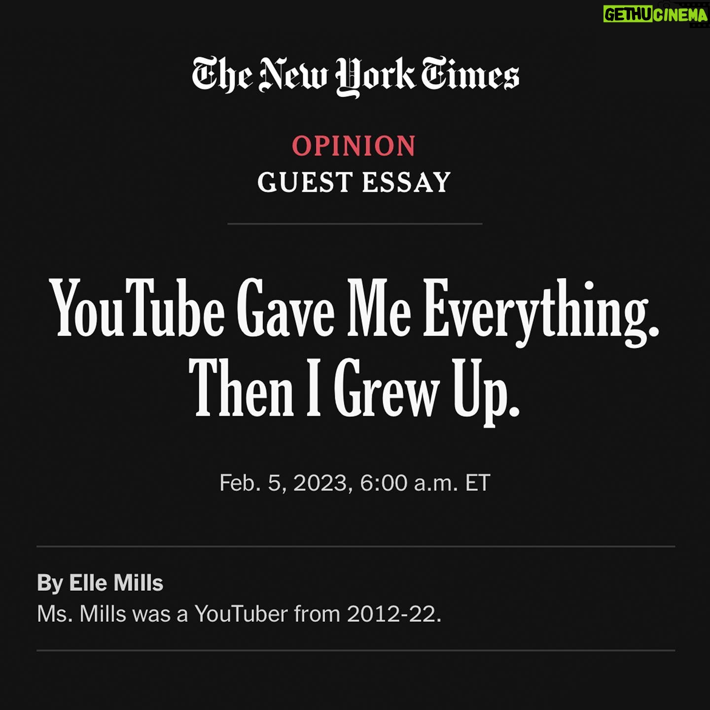 Elle Mills - 13.9K Likes - i wrote an essay for the @nytimes — maybe give it a read?