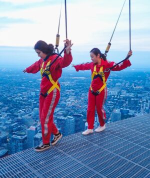 Ellen Wong Instagram - Our ep of @thatsawsm this Sun May 31st @aptn_ca !!! I get to meet the lovely @darcy.waite and @apachita_ for a crazy day where we chat all things life, and then literally walk on the edge of life. 🥳Me and @apachita_ take on our hometown TORONTO with a chill start at a calligraphy class. Cuz we need to gush over our shared obsession with cute stationary!!! Then we walk the edge @cntower EDGEWALK 1168ft above ground. How far are we willing to go?😬 Join us!!