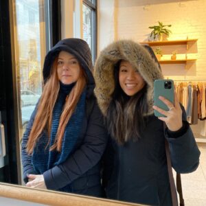 Ellen Wong Instagram - Both happen to be shooting in Montreal at the same time?! = Obligatory meet up, and shopping with @saschagrothchild 💖 #vieuxmontreal #freezing #savetheduck #fauxfur