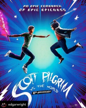 Ellen Wong Instagram - #ScottPilgrim has made an epic comeback!! Not too late to tell you that SP is currently in 450 theatres in the US - Check @amctheatres for listings, enjoy, be safe, and ⚔️ Chau Down on some 🍿🍫!! @radiomaru • @edgarwright #ScottPilgrim just got a 1UP! 🎮 The exclusive 1 week re-release in #DolbyCinema ends tomorrow,  BUT if you weren't able to see it in a theatre, you can still get the big screen experience of Scott Pilgrim as it expands in @amctheatres & other theaters from Friday in the US! Check local listings for details of the 451 theatres across the US playing #ScottPilgrim this weekend (and for details of participating #DolbyCinema and #DolbyAtmos screens.) But if you never seen it at the cinema or want to see it for the 57th time, please enjoy #ScottPilgrim LARGE & LOUD.