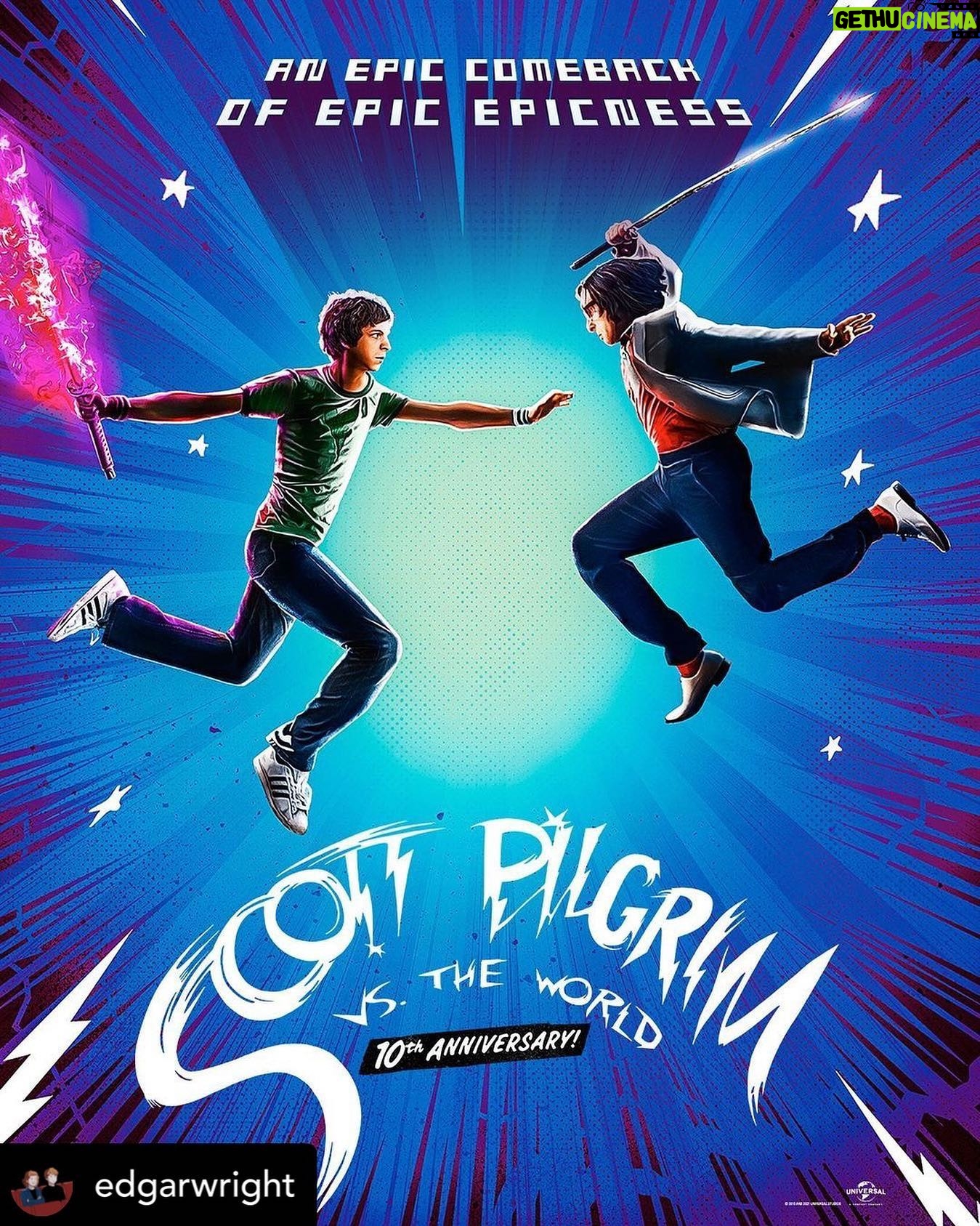 Ellen Wong - 13K Likes - #ScottPilgrim has made an epic comeback!! Not too late to tell you that SP is currently in 450 theatres in the US - Check @amctheatres for listings, enjoy, be safe, and ⚔️ Chau Down on some 🍿🍫!! @radiomaru • @edgarwright #ScottPilgrim just got a 1UP! 🎮 The exclusive 1 week re-release in #DolbyCinema ends tomorrow, BUT if you weren't able to see it in a theatre, you can still get the big screen experience of Scott Pilgrim as it expands in @amctheatres & other theaters from Friday in the US! Check local listings for details of the 451 theatres across the US playing #ScottPilgrim this weekend (and for details of participating #DolbyCinema and #DolbyAtmos screens.) But if you never seen it at the cinema or want to see it for the 57th time, please enjoy #ScottPilgrim LARGE & LOUD.
