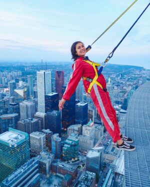 Ellen Wong Instagram - Also look at this fearless human @apachita_ , she made me do it!! One more screening of @thatsawsm today @aptn_ca 330pm EST. Let’s spend more time with youth and hear what they have to say! 💖
Check stories for more! @cntower