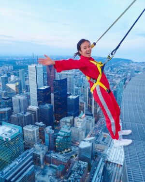 Ellen Wong Instagram - Also look at this fearless human @apachita_ , she made me do it!! One more screening of @thatsawsm today @aptn_ca 330pm EST. Let’s spend more time with youth and hear what they have to say! 💖
Check stories for more! @cntower