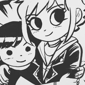 Ellen Wong Instagram - Last chance to win an original #ScottPilgrim drawing by @radiomaru! Go to www.waterforpeople.org/pilgrim, become a monthly donor, and you'll be entered into Monday's raffle for the drawings. Support this vital cause and get some great art out of it too! Also how cuuuute are Knives and Ramona here 😭😝