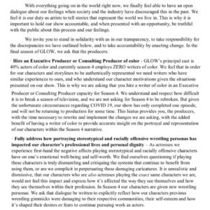 Ellen Wong Instagram - I could not have done this alone. Hand in hand with my GLOW sisters, and our Showrunners, we did this together. It was tough, because we got real, but we were listened to. We are so proud to share this together. Please swipe to read my statement and our letter. 

I love you, Jenny Chey!
💖💖💖