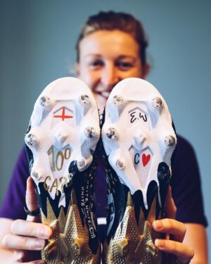 Ellen White Instagram - What a crazy week 🤯🤩 
Thank you so much to @adidasfootball for creating these customised boots for my 100 caps and breaking the goalscoring record 🏴󠁧󠁢󠁥󠁮󠁧󠁿😍🎨 🖌️🔥 #Predator #Createdwithadidas