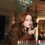 Ellie Bamber Instagram - Spent the day with @PradaBeauty at Harrods. Loving the new skincare and makeup, what a beautiful collection! #PradaBeauty #PradaBeautyPartner