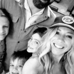 Ellie Holcomb Instagram - Sweet @drewholcombmusic surprised us all, and flew home in his one day off this week on tour ! We were all delighted ! And then , bless his heart, he came down with some kind of stomach bug . Holding him and the rest of his tour up to the light, prayin’ they’ll stay healthy to do the good work they are all doing , and speaking of light , GO see @drewholcombmusic and his band SHINE . They put on an unbelievable show you won’t want to miss ! Love you babes , and love the moment at the end of this where our youngest is trying to get away from his big sister’s wet hands that she had just washed and didn’t have time to dry before we took this picture 🤣 #reallife . Drew, I love doing real life with you, all the ups and downs . Thx for coming home to see us and thankful you’re already on the mend !