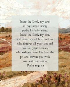Ellie Holcomb Instagram - Today is the day that my Psalms record, All of My Days, releases into the world, and I couldn’t be more excited to share these songs with you ! I have been singing this precious Psalm for almost 15 years now, and I’m still singing it, y’all. I was singing these beautiful promises over myself earlier this week when I started feeling anxious. I’d call this passage from Psalm 103 one of my “lifer verses”, which is a term coined by Drew’s grandmother. “Lifer verses” are the ones that you return to over and over again on the days you feel unsteady. If Psalm 103 was a stone in my pocket, it would be worn smooth by the amount of times I have gone to hold onto it for comfort and hope. These precious promises have helped me remember God’s mercy and love. I’ve sung this verse over my three kids when they were growing in my belly, and I’ve sung it over myself on days when I forget who I am and feel like I’m drowning in shame. I pray this song and the others on this Psalms record that is out today will bring you back home to Love all the days of your life. #fightingwords #fightingwordfriday #fwf #christiantiktok #scripture #bibleverses #verseoftheday #inspiration #devotional #ellieholcomb