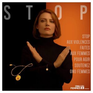 Élodie Frégé Instagram - [ 00h00 🧡] 
.
.
Aujourd’hui c’était la journée mondiale de la lutte contre les violences faites aux femmes. 
.
.
Il n’est pas un jour sur terre qui ne voie pas une femme ou une personne s’identifiant comme femme subir la violence physique, psychologique, sexuelle ou autre d’autrui. 
.
.
Il est essentiel que cela cesse, et le plus tôt possible.
.
.
Tellement de combats menés et de travail encore pour parvenir à notre but. 
.
.
Voilà pourquoi je me suis associée à @onufemmesfr et là creatrice @camilleenrico avec un projet de coeur , pour aider, sensibiliser, accompagner et protéger les femmes. 📣 
.
. 
Merci à #onufemmes et à @camilleenricoperso pour leur confiance , ainsi qu’à @lonely_amanda et @laurentmanganas pour l’idée et l’organisation de ce shooting au message important ! 
.
.
Qui sait ? Peut être qu’un cadeau de noël porté au poignet portera secours en tendant la main au destin de l’une de ces femmes persécutées. 
.
.
Merci à vous 🧡
.
. 
••••••••••••••••••••••••••••••
#Repost @onufemmesfr
・・・
L'achat d'un bracelet solidaire ONU Femmes France peut permettre d'offrir un refuge à une femme victime de violence. 

Agissons ensemble pour dire #STOPviolences. #OrangeTheWorld 

Créé par @camilleenrico 🙏

🙅 Lien en bio sur onufemmes.fr/stopviolences