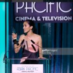 Elodie Yung Instagram - Thank you @criticschoice for honoring me with the breakthrough actress award last night ⭐️ @warnerbrostv @cleaningladyfox #ccacelebrations #celebrateaapicinema @armanibeauty Makeup @cedricjolivet Hair clariss rubenstein Dress @roberto_cavalli Jewelry @piaget