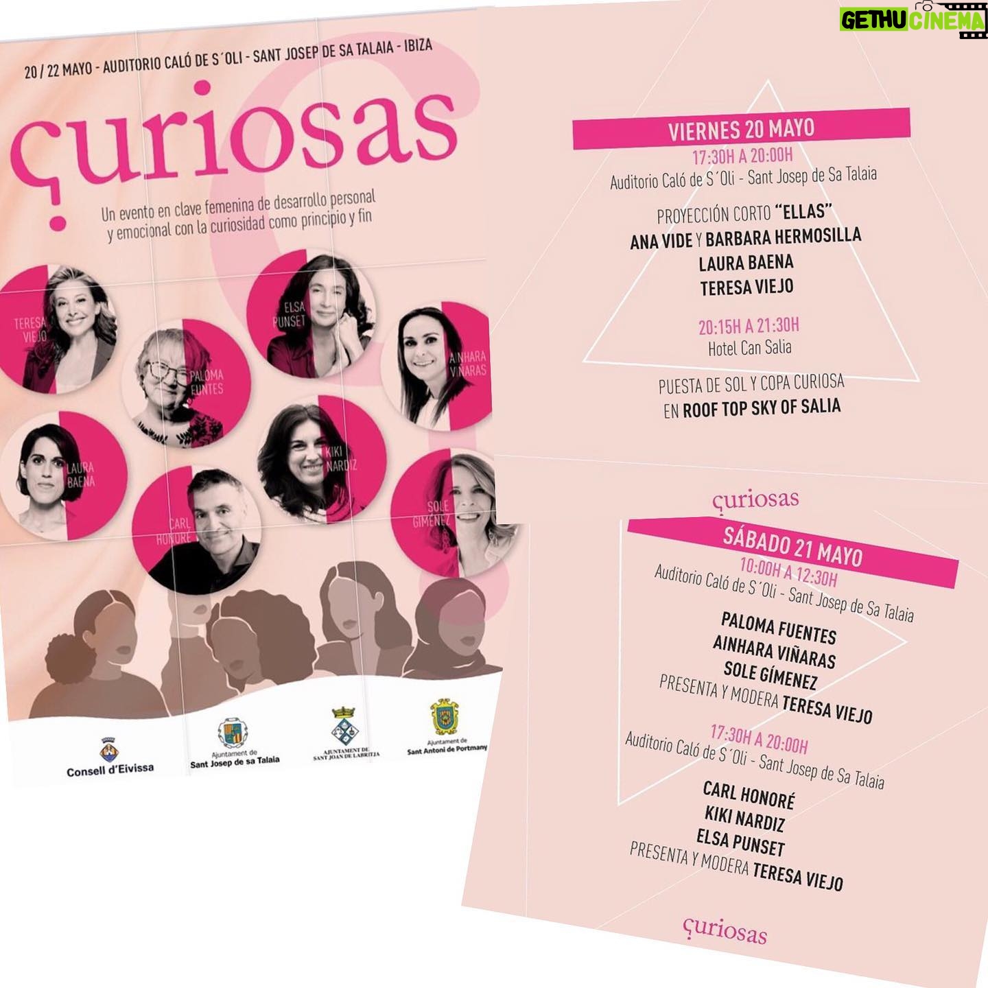 Elsa Punset Instagram - El 21 y el 22 de mayo en Sant Josep de Sa Talaia, en Ibiza👍🌞🌞🌻#comunidadcuriosas #congresocuriosas #ibiza2022 #teresaviejo #kikinardiz #solegiménez #elsapunset #palomafuentes #carlhonore #ainharaviñaras